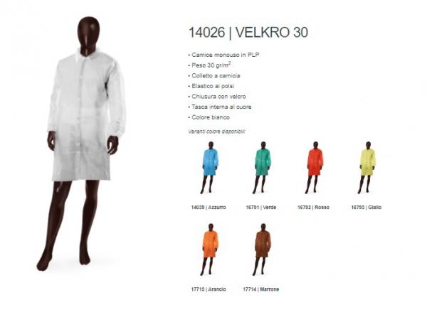 CAMICE POLIPROPILENE CON VELCRO E TASCHE INTERNE