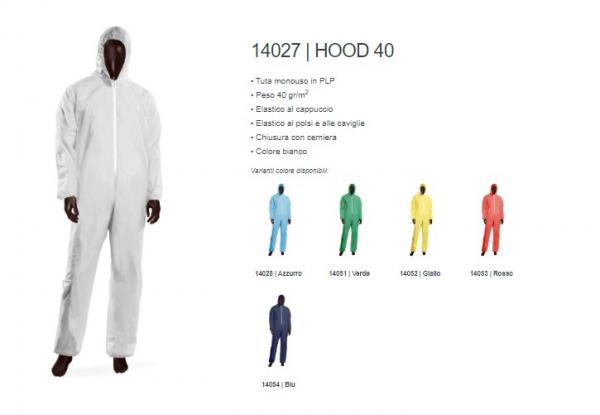 TUTA CON CAPPUCCIO PLP 40gr/mq